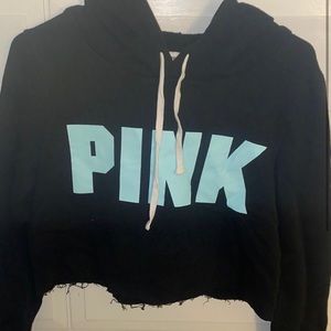 pink cropped hoodie